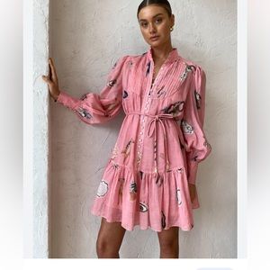 Alemais Cleo Graphic Print pink dress AUS10